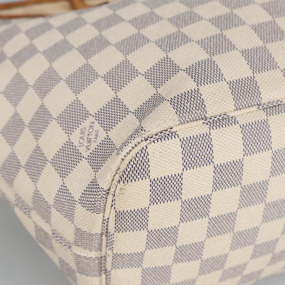 LOUIS VUITTON Damier Azur Neverfull MM Tote Bag N51107 LV Auth 95847