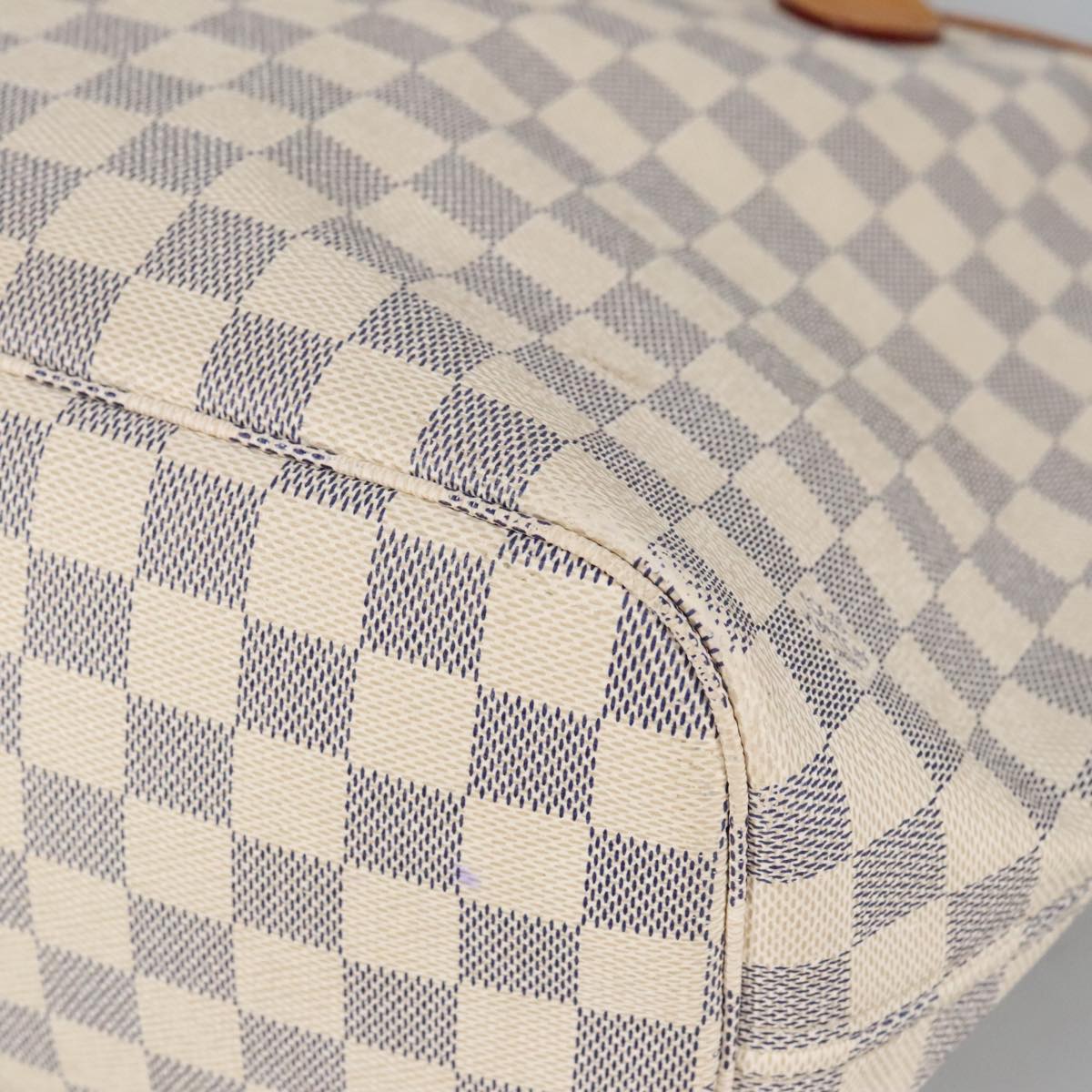 LOUIS VUITTON Damier Azur Neverfull MM Tote Bag N51107 LV Auth 95847