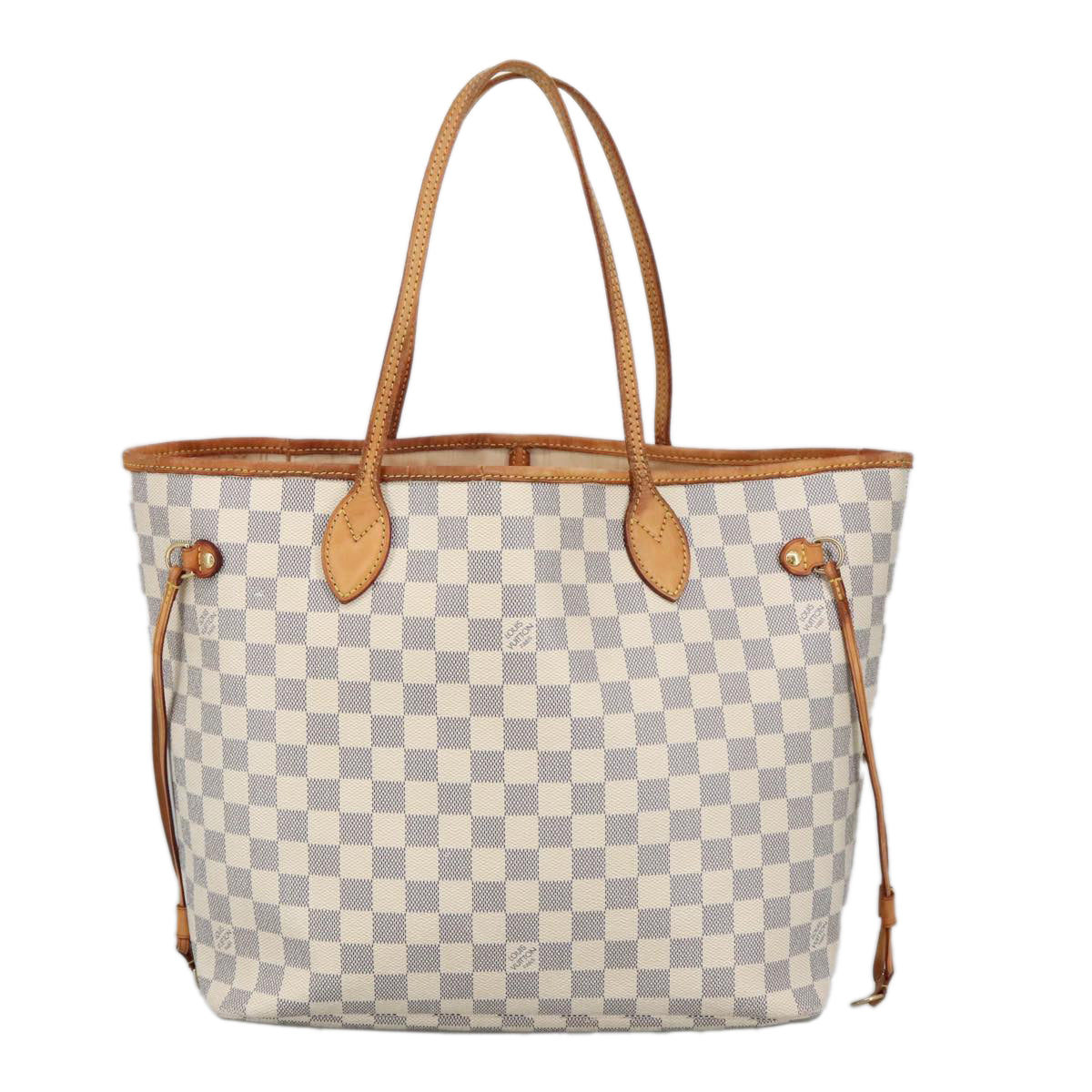 LOUIS VUITTON Damier Azur Neverfull MM Tote Bag N51107 LV Auth 95847