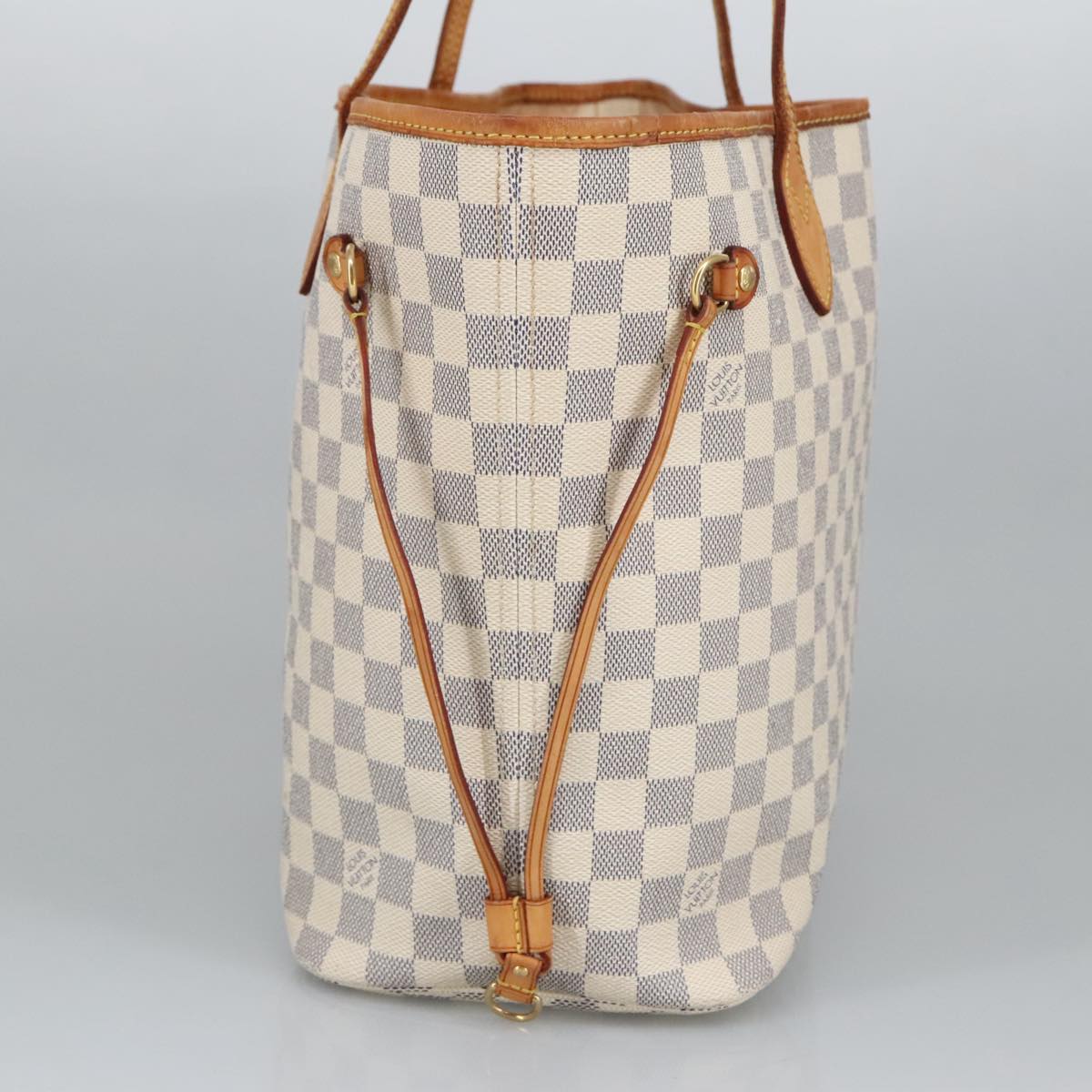 LOUIS VUITTON Damier Azur Neverfull MM Tote Bag N51107 LV Auth 95847