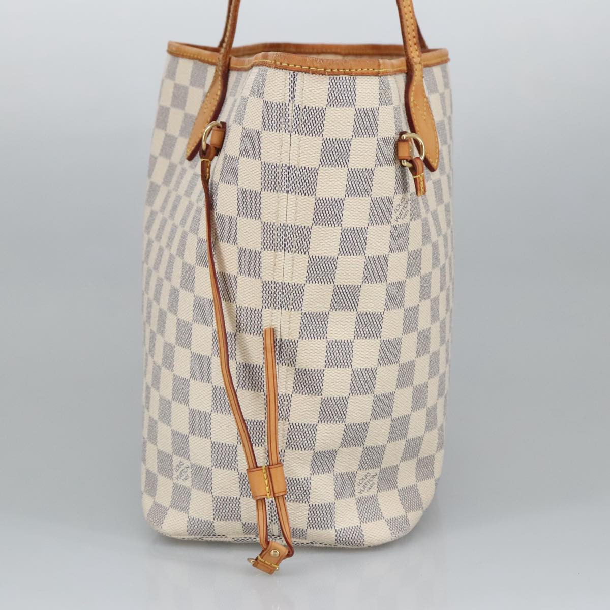 LOUIS VUITTON Damier Azur Neverfull MM Tote Bag N51107 LV Auth 95847