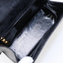 Salvatore Ferragamo Chain Shoulder Bag Leather Black Auth 95853-11