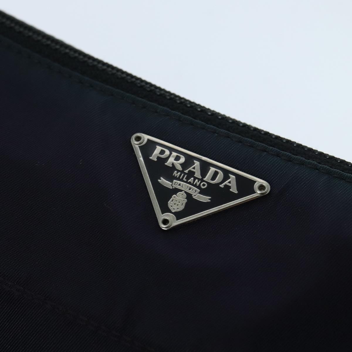 PRADA Shoulder Bag Nylon Silver Navy Auth 95858