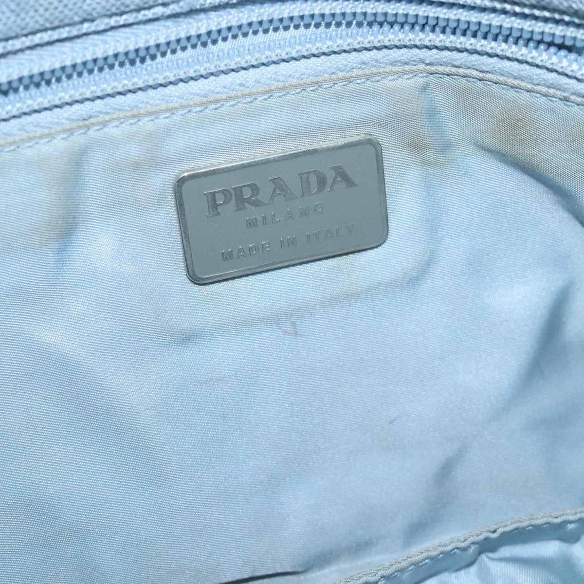 PRADA Shoulder Bag Enamel Khaki Silver Auth 95880