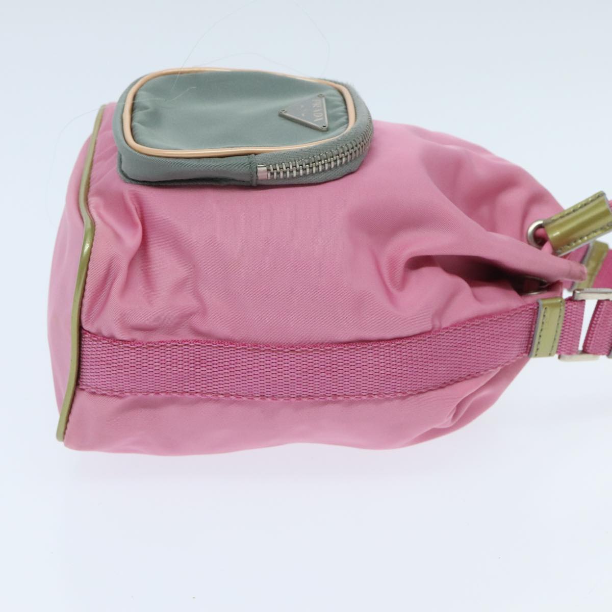 PRADA Hand Bag Nylon Pink Silver Auth 95883