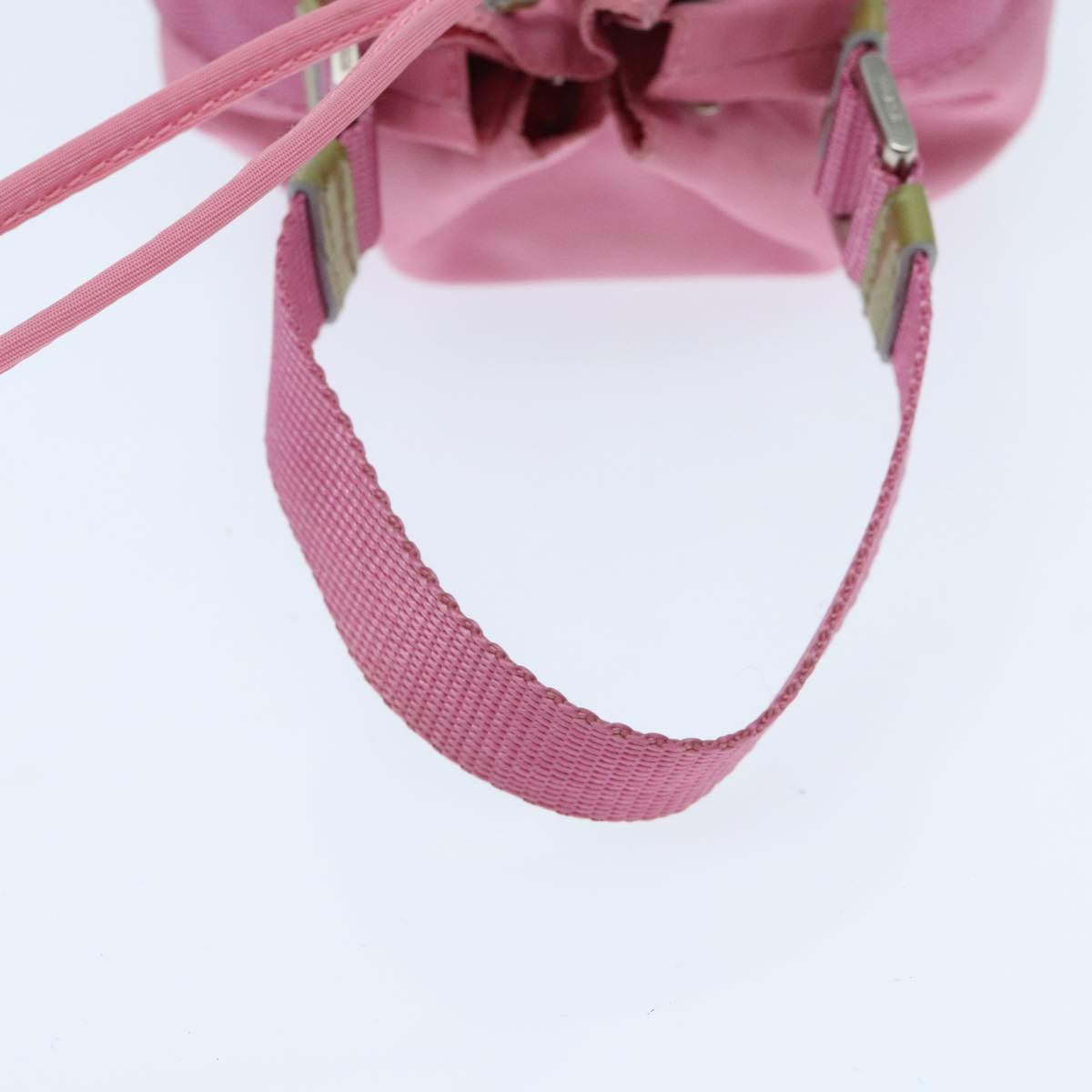 PRADA Hand Bag Nylon Pink Silver Auth 95883