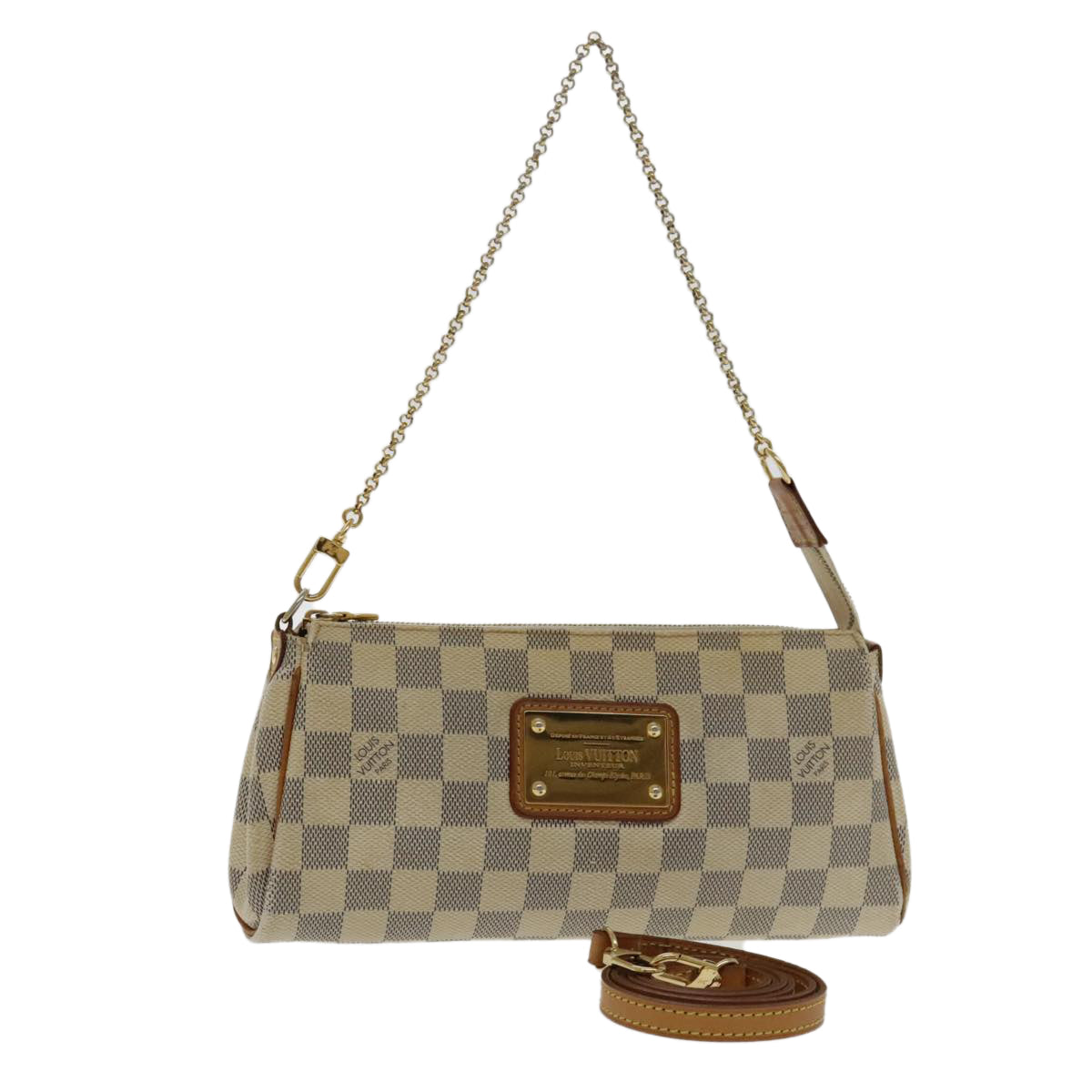 LOUIS VUITTON Damier Azur Eva Shoulder Bag 2way N55214 LV Auth 95885