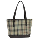 BURBERRY Nova Check Tote Bag Canvas Beige Auth 95891-1