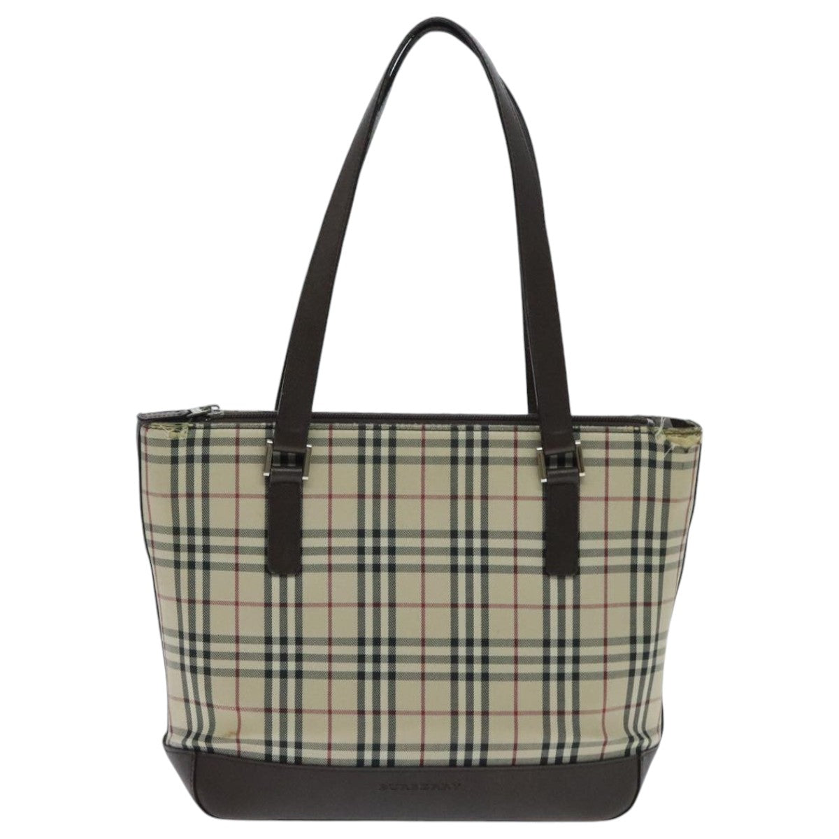 BURBERRY Nova Check Tote Bag Canvas Beige Auth 95891 - 0