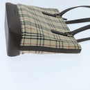BURBERRY Nova Check Tote Bag Canvas Beige Auth 95891-3