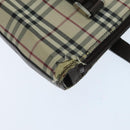 BURBERRY Nova Check Tote Bag Canvas Beige Auth 95891-7