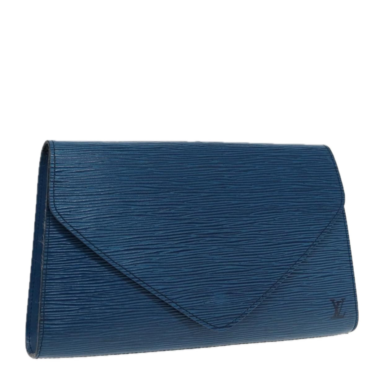 LOUIS VUITTON Epi Art Deco Clutch Bag Blue M52635 LV Auth 95896