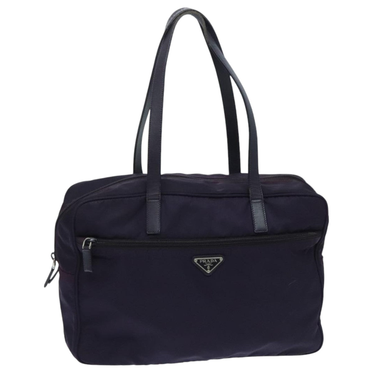 PRADA Tote Bag Nylon Purple Silver Auth 95911