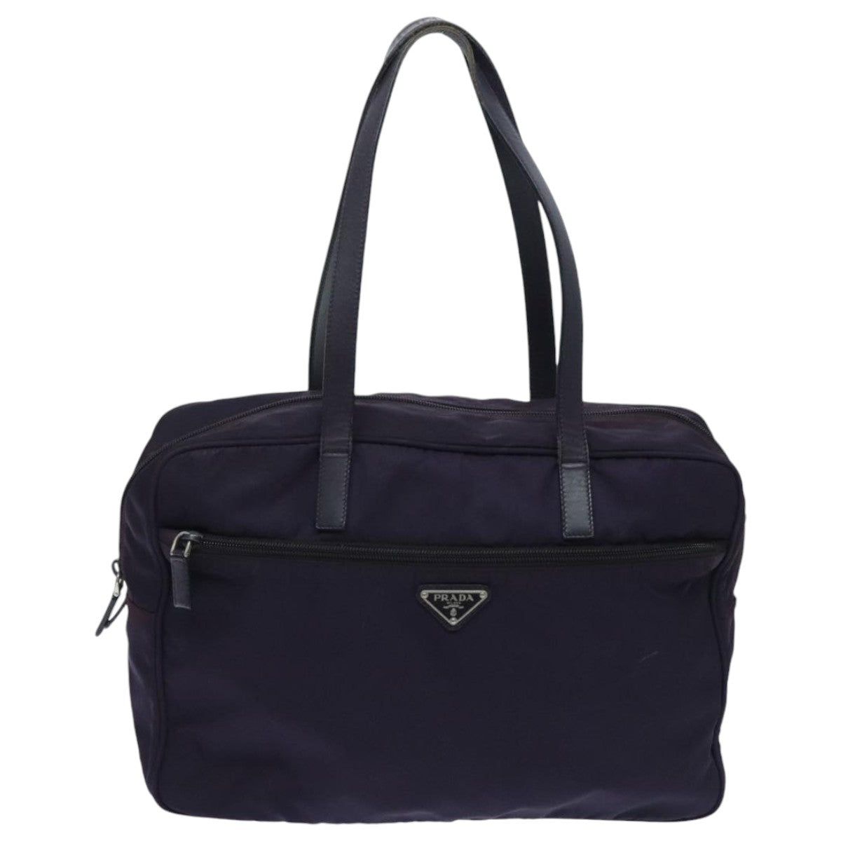 PRADA Tote Bag Nylon Purple Silver Auth 95911