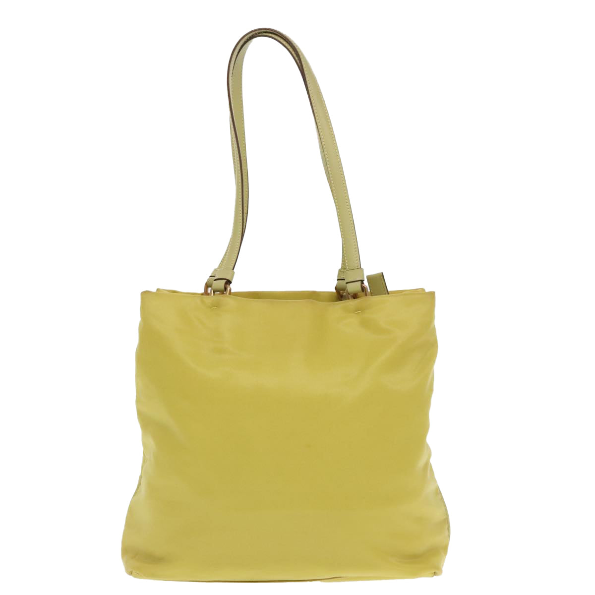 PRADA Tote Bag Nylon Yellow Gold Auth 95915 - 0