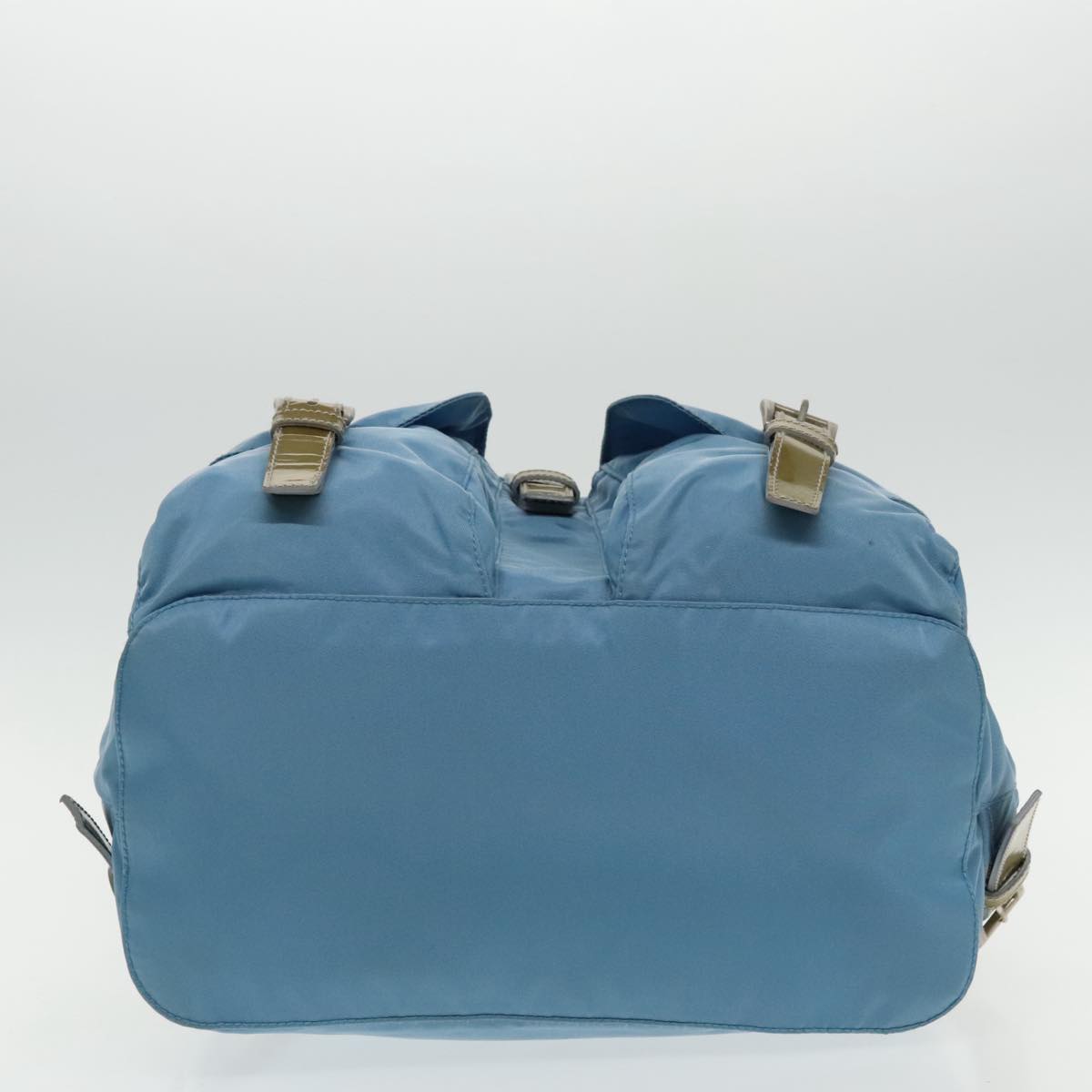 PRADA Backpack Nylon Blue Silver Auth 95917