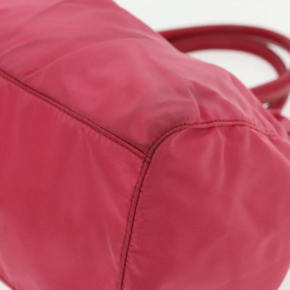 PRADA Hand Bag Nylon 2way Pink Silver Auth 95918