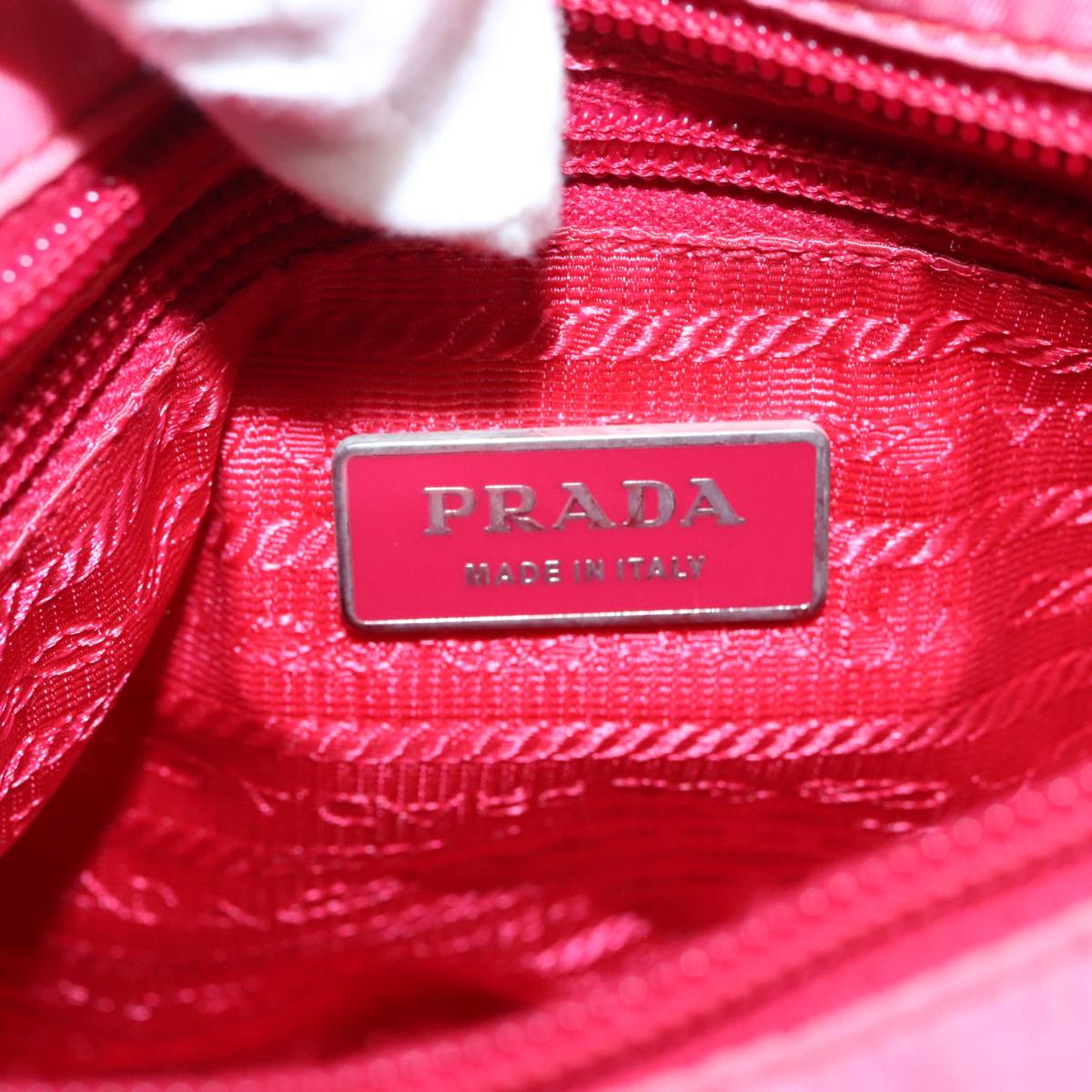 PRADA Hand Bag Nylon 2way Pink Silver Auth 95918