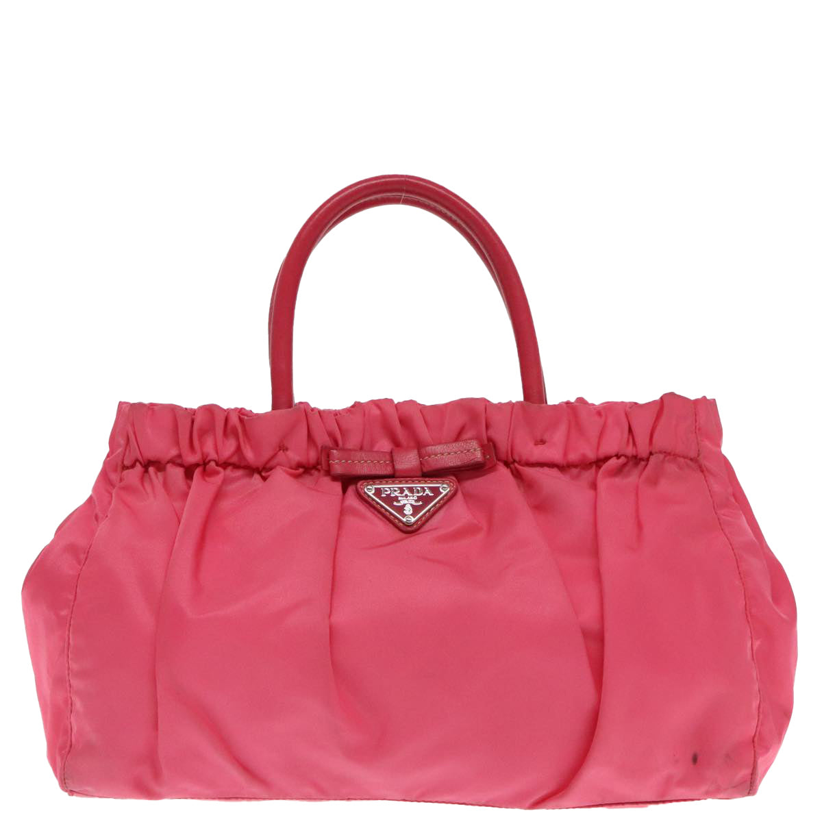 PRADA Hand Bag Nylon 2way Pink Silver Auth 95918 - 0