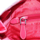 PRADA Hand Bag Nylon 2way Pink Silver Auth 95918-23