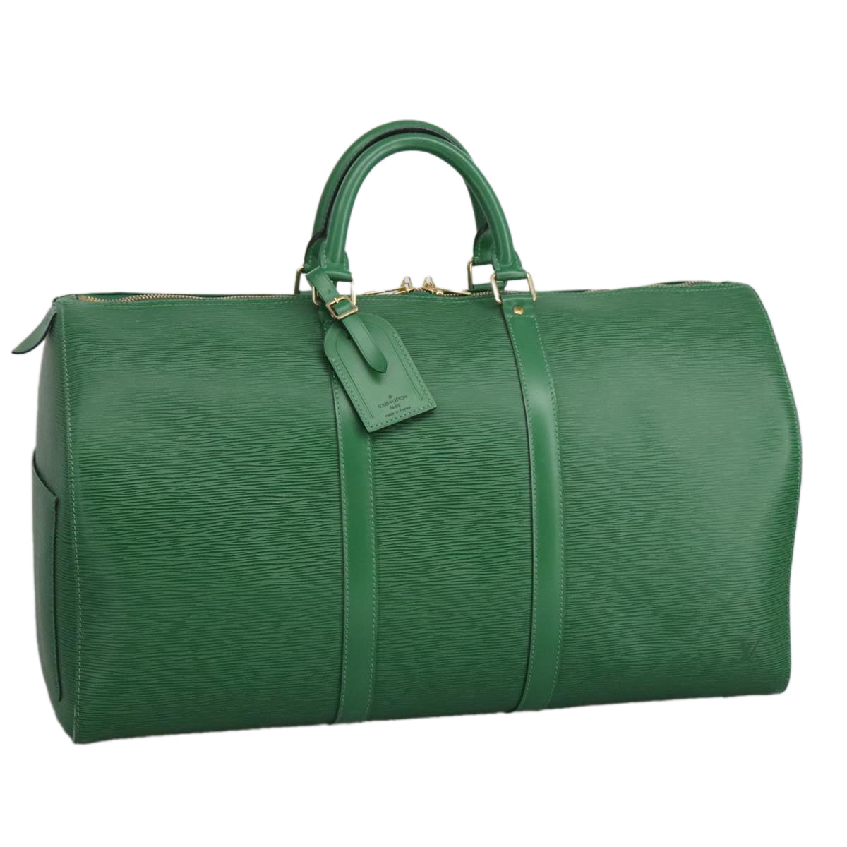 LOUIS VUITTON Epi Keepall 50 Boston Bag Green M42964 LV Auth 95933