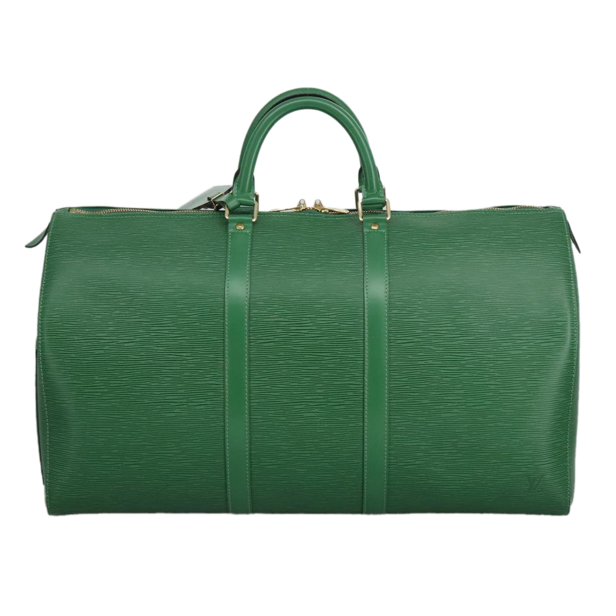 LOUIS VUITTON Epi Keepall 50 Boston Bag Green M42964 LV Auth 95933