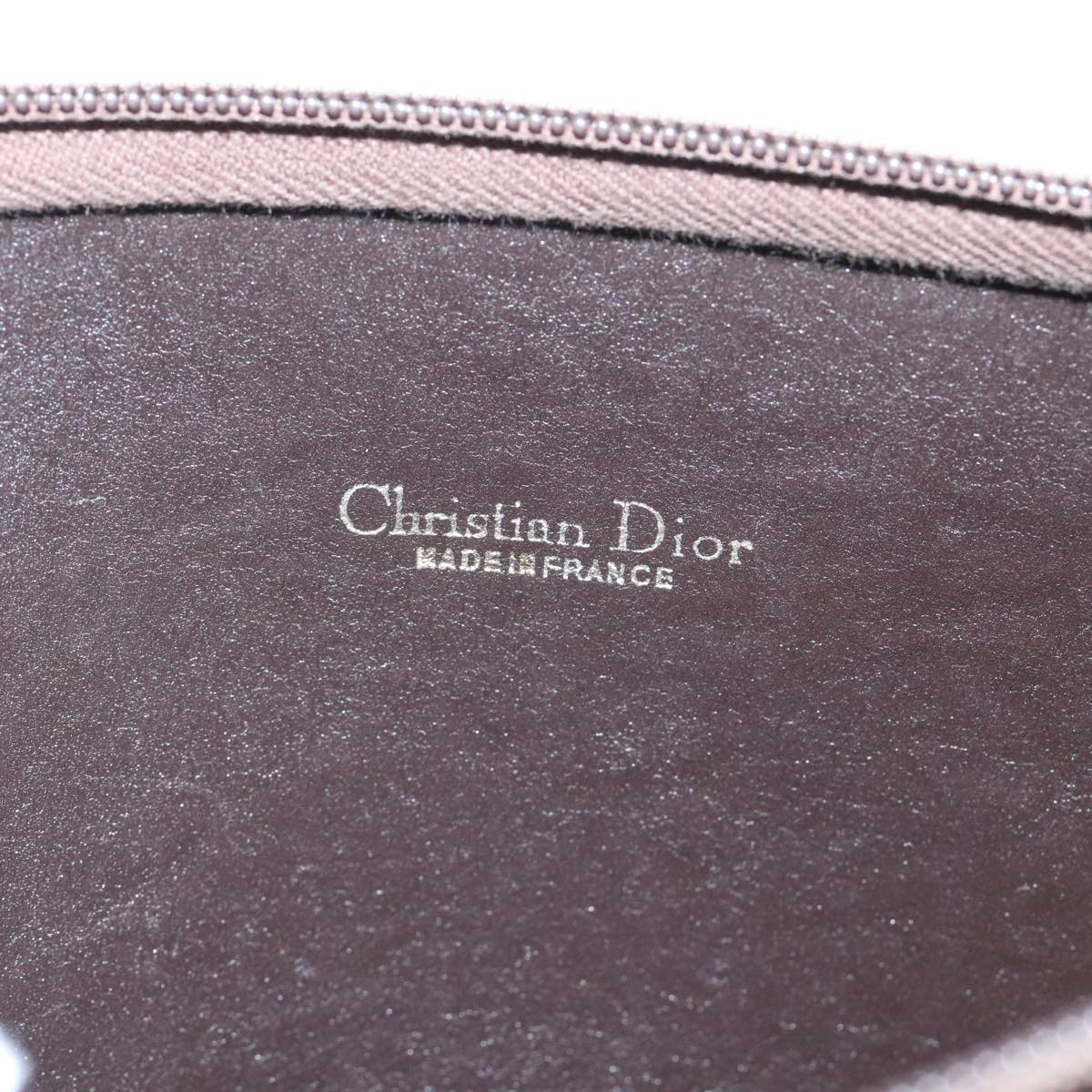 Christian Dior Trotter Canvas Clutch Bag Beige Gold Auth 95960