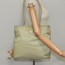 PRADA Tote Bag Nylon Beige Auth 95965-23