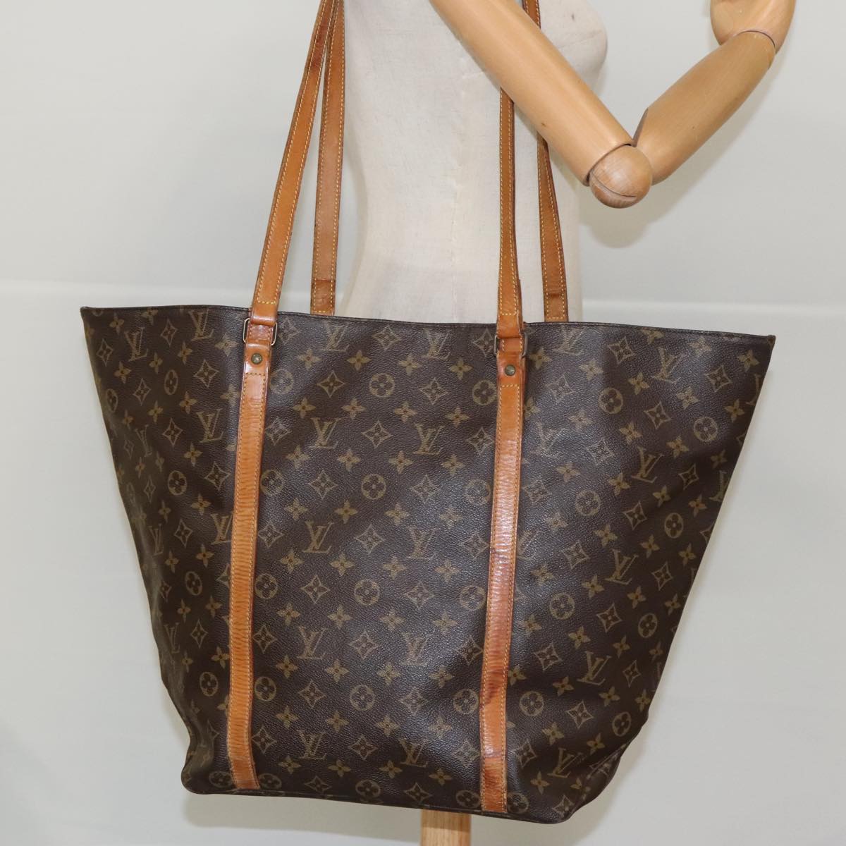 LOUIS VUITTON Monogram Sac Shopping GM Tote Bag M51110 LV Auth 95972