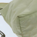 PRADA Tote Bag Nylon Cream Gold Auth 95978-15