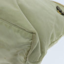 PRADA Tote Bag Nylon Cream Gold Auth 95978-16