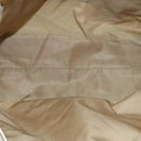 PRADA Tote Bag Nylon Cream Gold Auth 95978-11