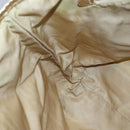 PRADA Tote Bag Nylon Cream Gold Auth 95978-20