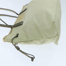 PRADA Tote Bag Nylon Cream Gold Auth 95978-4
