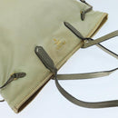 PRADA Tote Bag Nylon Cream Gold Auth 95978-6
