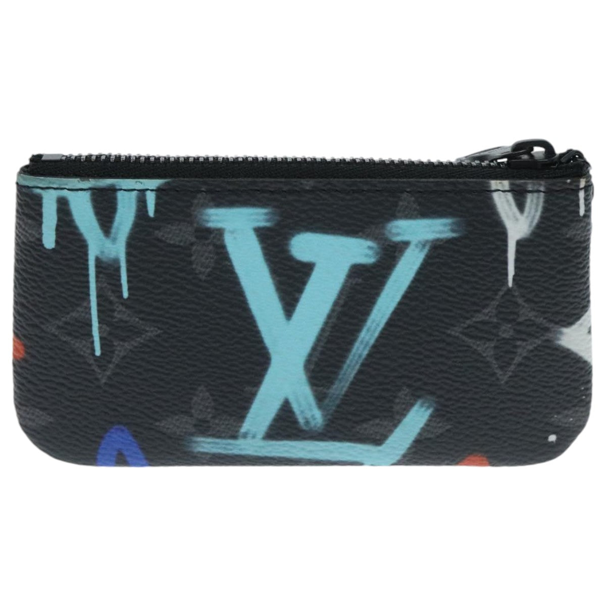 LOUIS VUITTON Monogram Eclipse Multicolor Pochette Cles Purse M81795 Auth 96003 - 0