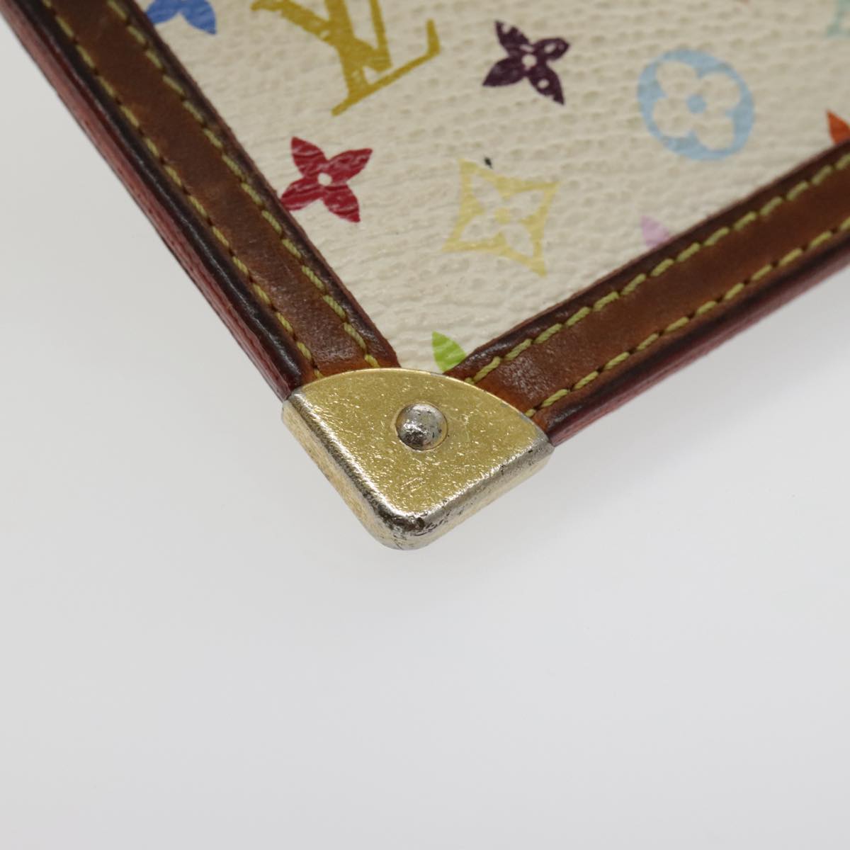 LOUIS VUITTON Multicolor Pochette Cles Coin Purse White M92655 LV Auth 96016