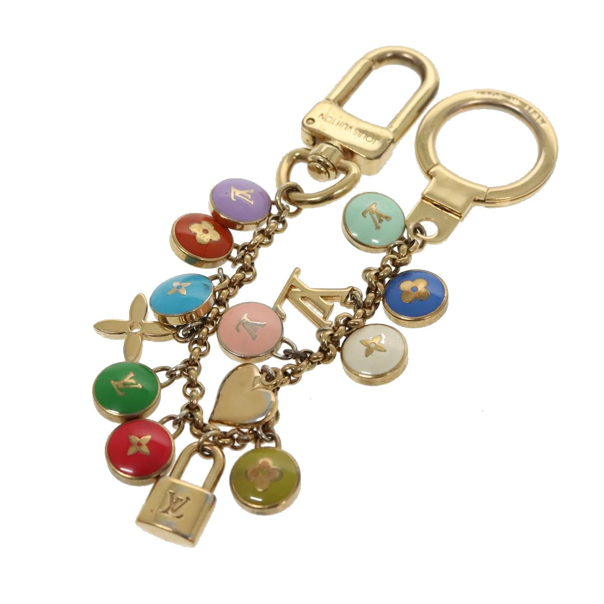 LOUIS VUITTON Monogram Porte Cles Chainne Pastilles Charm M66172 LV Auth 96018