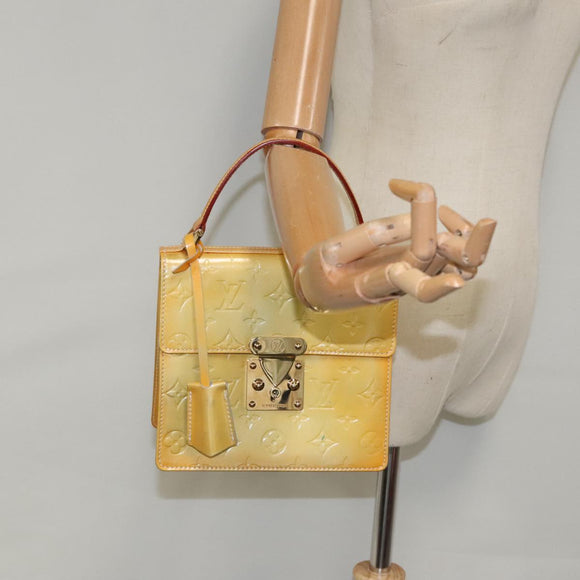 LOUIS VUITTON Monogram Vernis Spring Street Hand Bag Gris M91029 LV Auth 96019