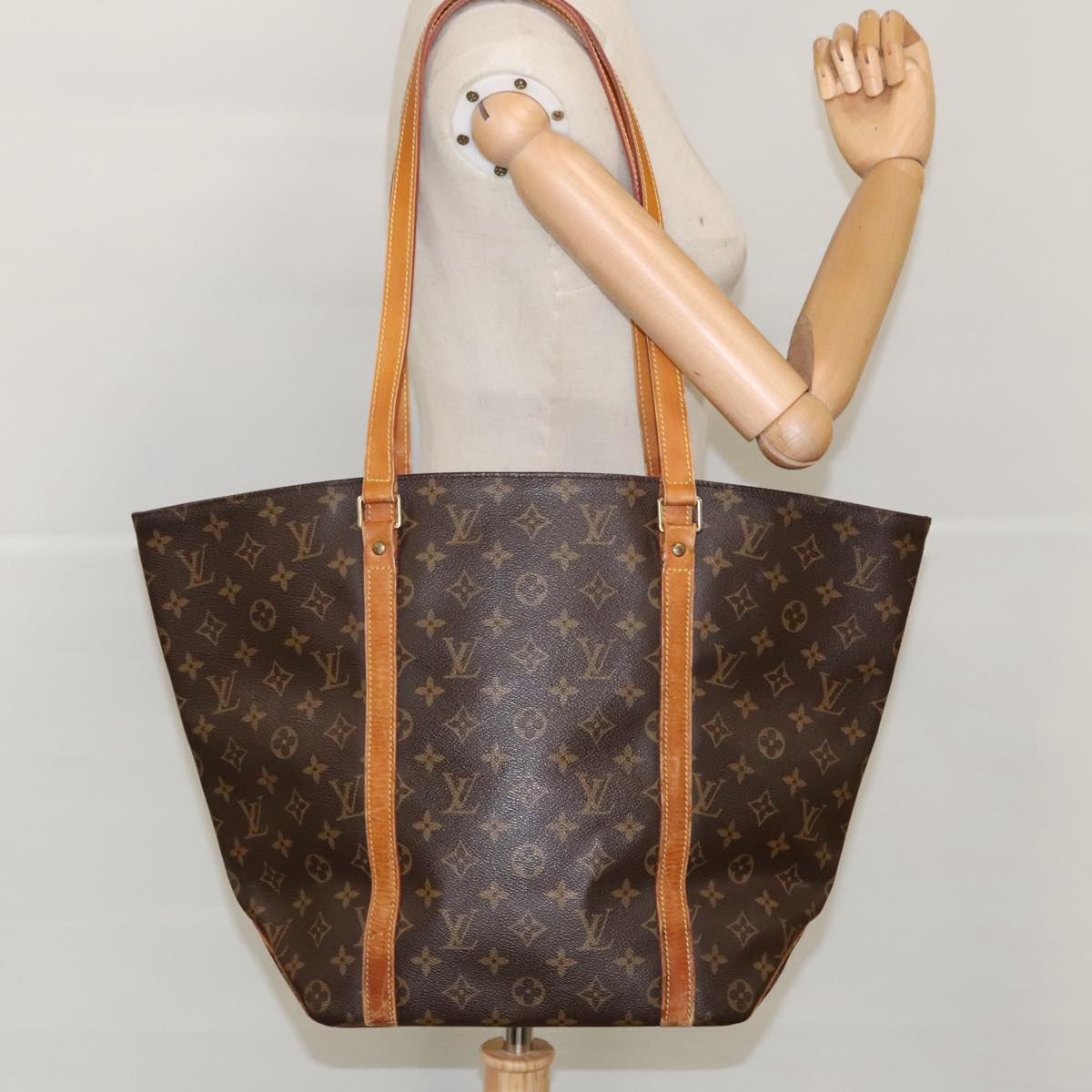 LOUIS VUITTON Monogram Sac Shopping Tote Bag M51108 LV Auth 96033