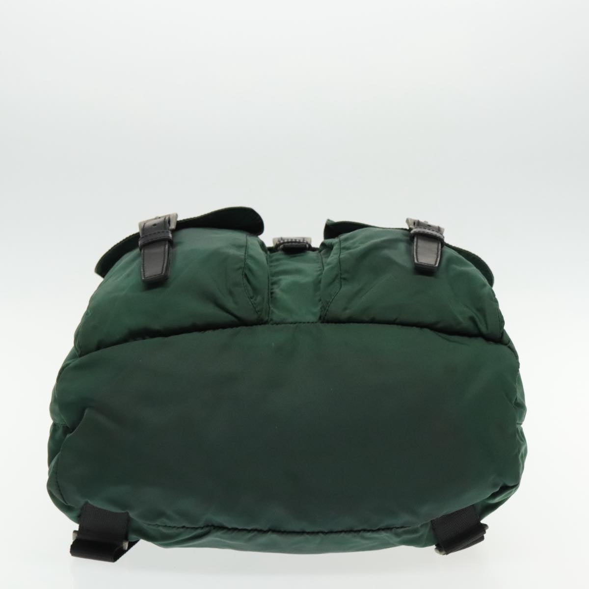 PRADA Backpack Nylon Green Silver Auth 96042