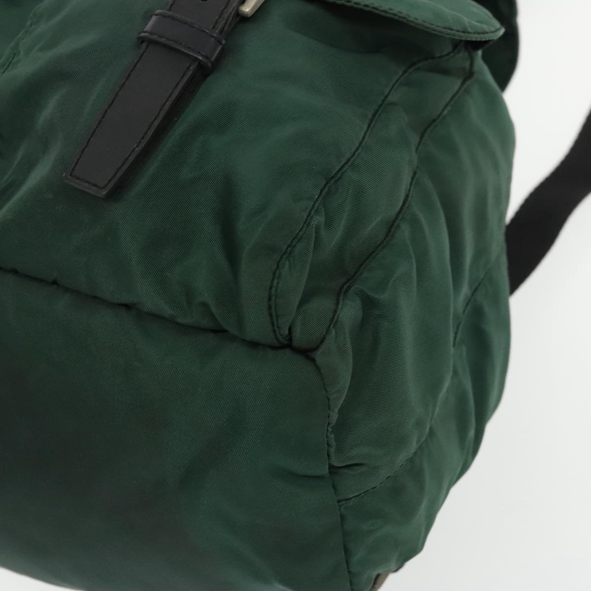 PRADA Backpack Nylon Green Silver Auth 96042