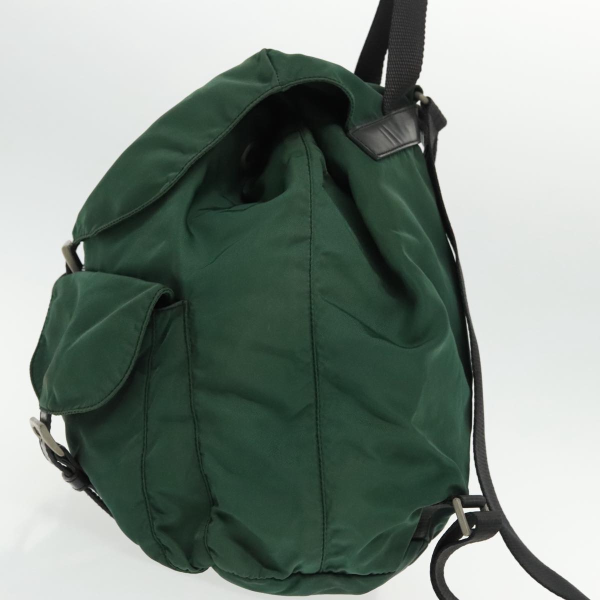 PRADA Backpack Nylon Green Silver Auth 96042