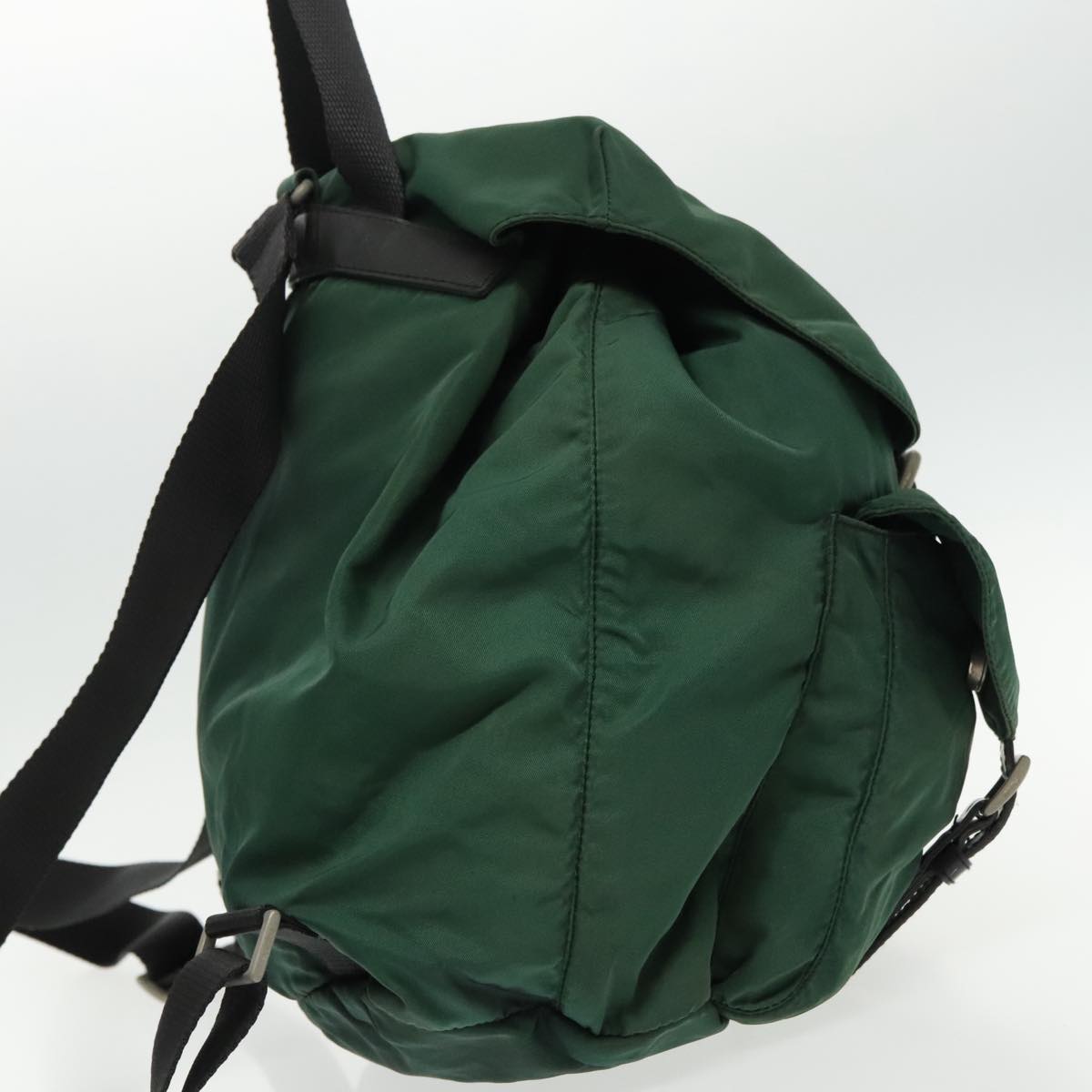 PRADA Backpack Nylon Green Silver Auth 96042