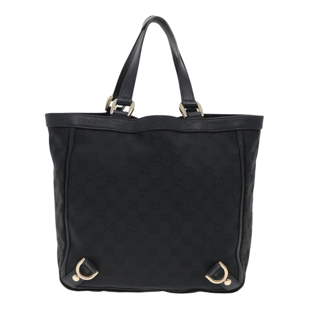 GUCCI GG Canvas Tote Bag Black Gold 130739 Auth 96043 - 0