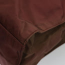 PRADA Tote Bag Nylon Bordeaux Silver Auth 96068-15