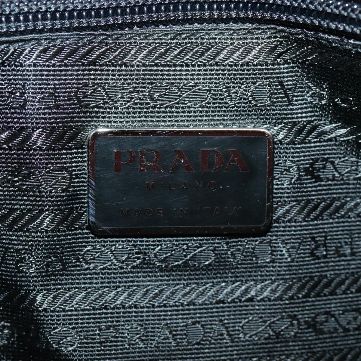 PRADA Tote Bag Nylon Bordeaux Silver Auth 96068