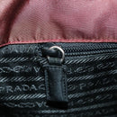 PRADA Tote Bag Nylon Bordeaux Silver Auth 96068-22