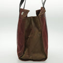 PRADA Tote Bag Nylon Bordeaux Silver Auth 96068-3