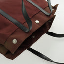 PRADA Tote Bag Nylon Bordeaux Silver Auth 96068-6